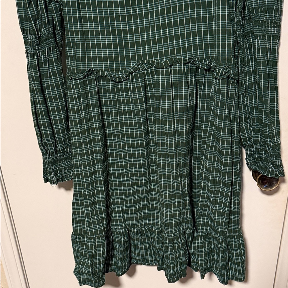 Universal Thread Plaid Long Sleeve Dress in Forest Green - Picture 8 of 10